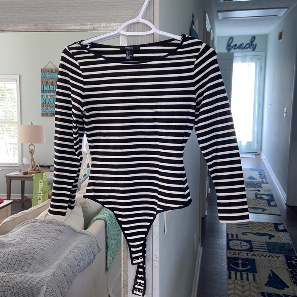 Forever 21 Stripe Bodysuit